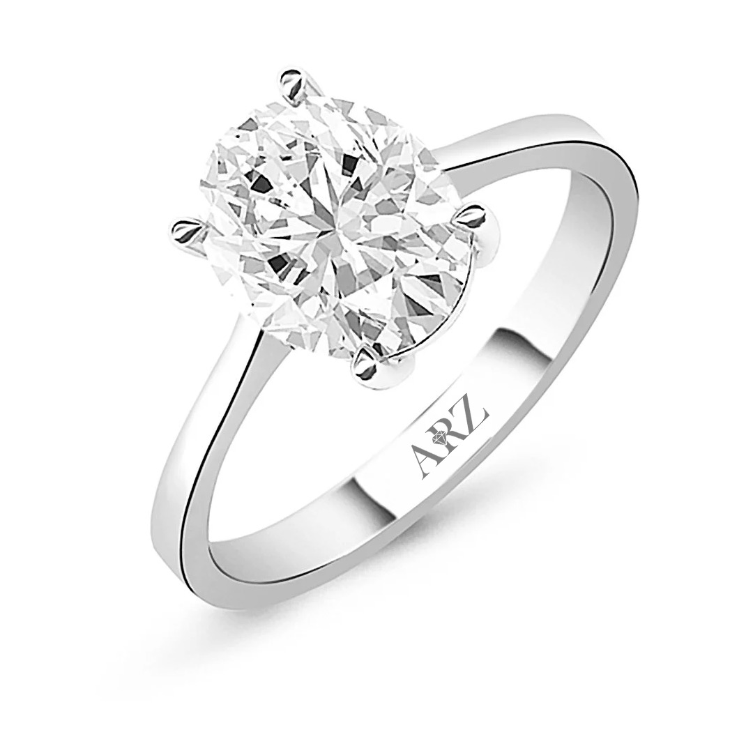 0.80 Karat Oval Kesim Tektaş Yüzük - ARZ2101