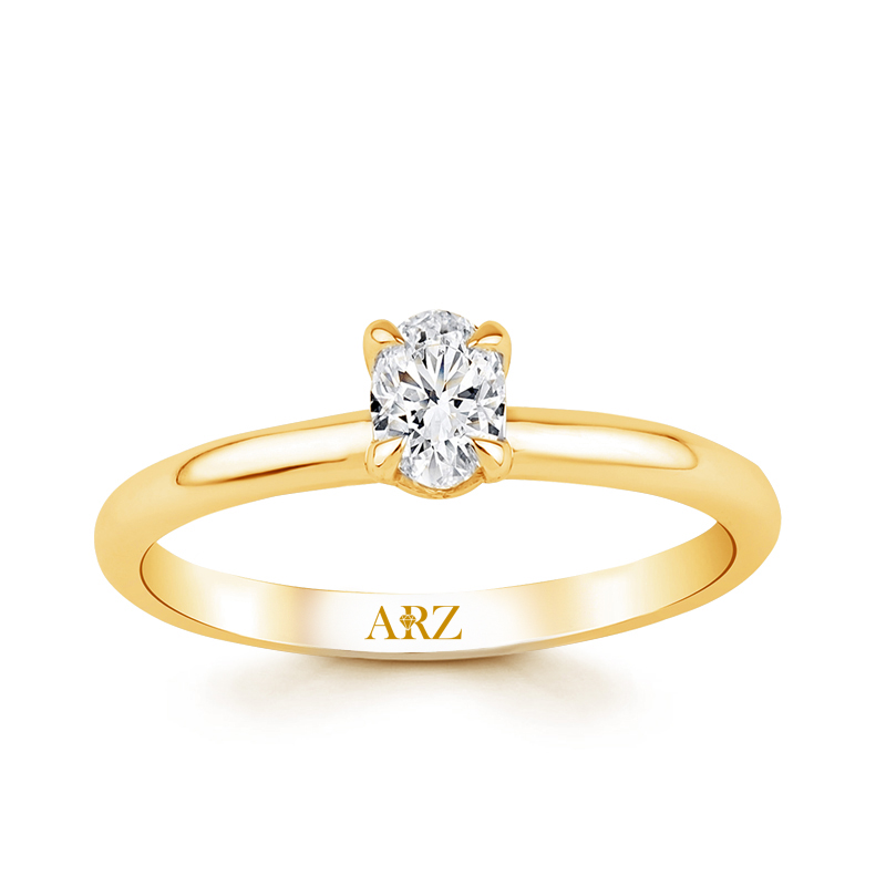 0.30 Karat Oval  E Renk Vs Berraklık  Pırlanta Tektaş Yüzük - ATY1019