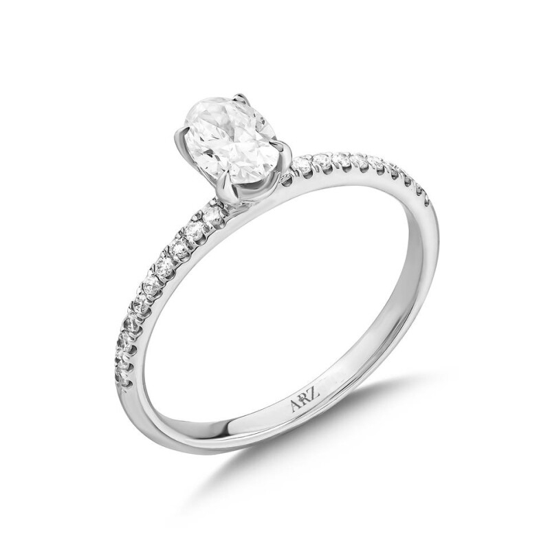 0.40 Karat E Renk Vs Berraklık Oval Pırlanta Tektaş Yüzük - ARZ2020