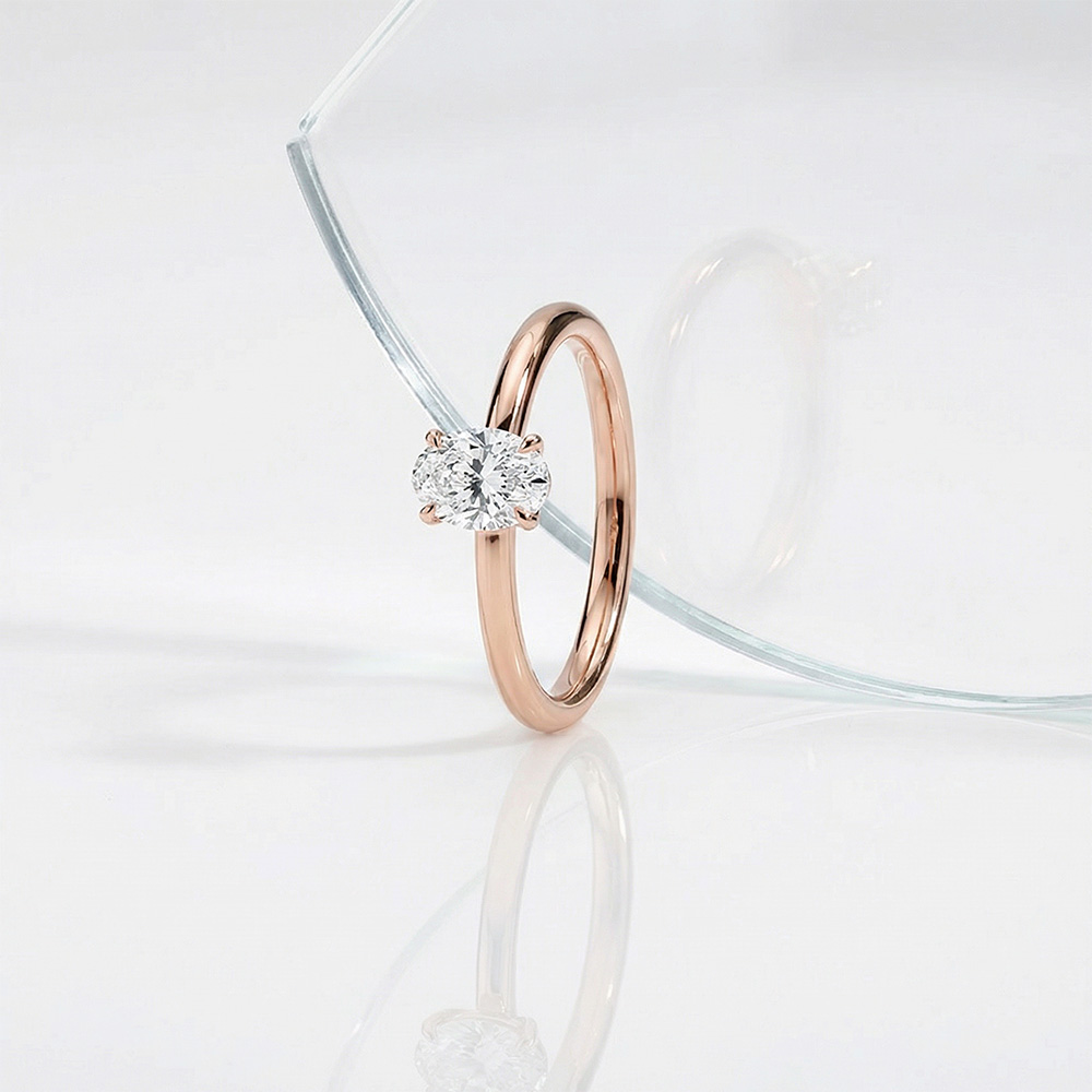 Tektaş Pırlanta Yüzük 0.40 Karat Oval TekTaş Laboratuvar Pırlanta Yüzük - ARZ3405