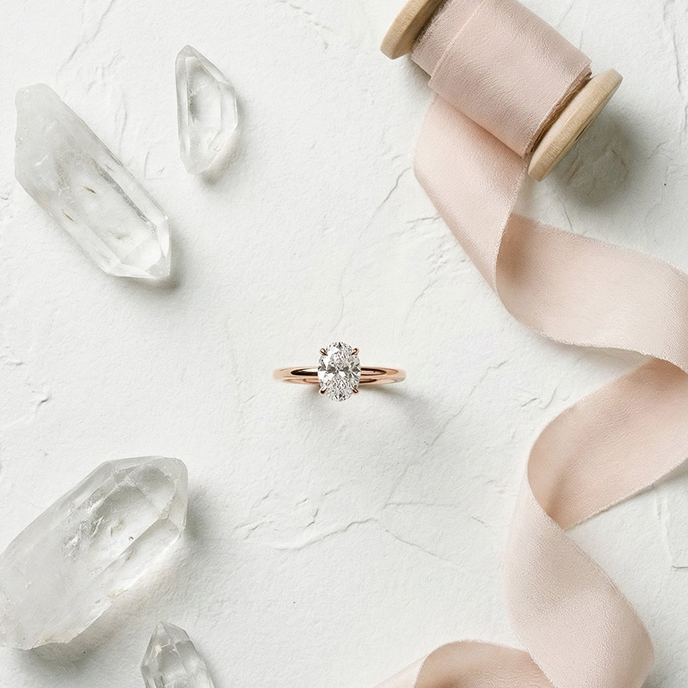 Tektaş Pırlanta Yüzük 0.40 Karat Oval TekTaş Laboratuvar Pırlanta Yüzük - ARZ3405