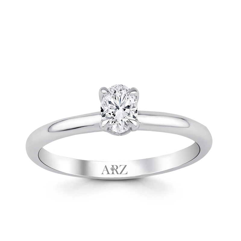 0.50 Karat Oval Kesim Pırlanta Tektaş Yüzük - ATY1017