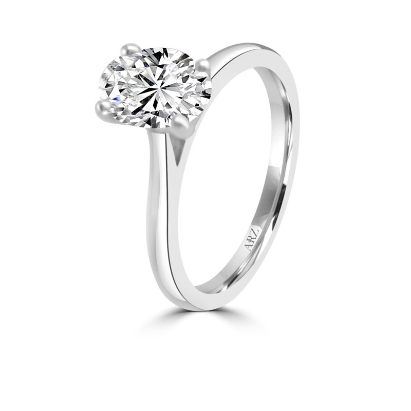 1.00 Karat Oval Kesim Pırlanta Tektaş Yüzük - ATK1047