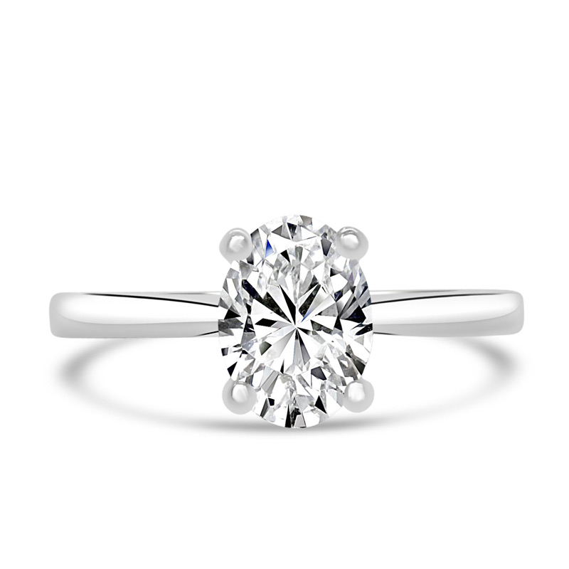 1.00 Karat Oval Kesim Pırlanta Tektaş Yüzük - ATK1047