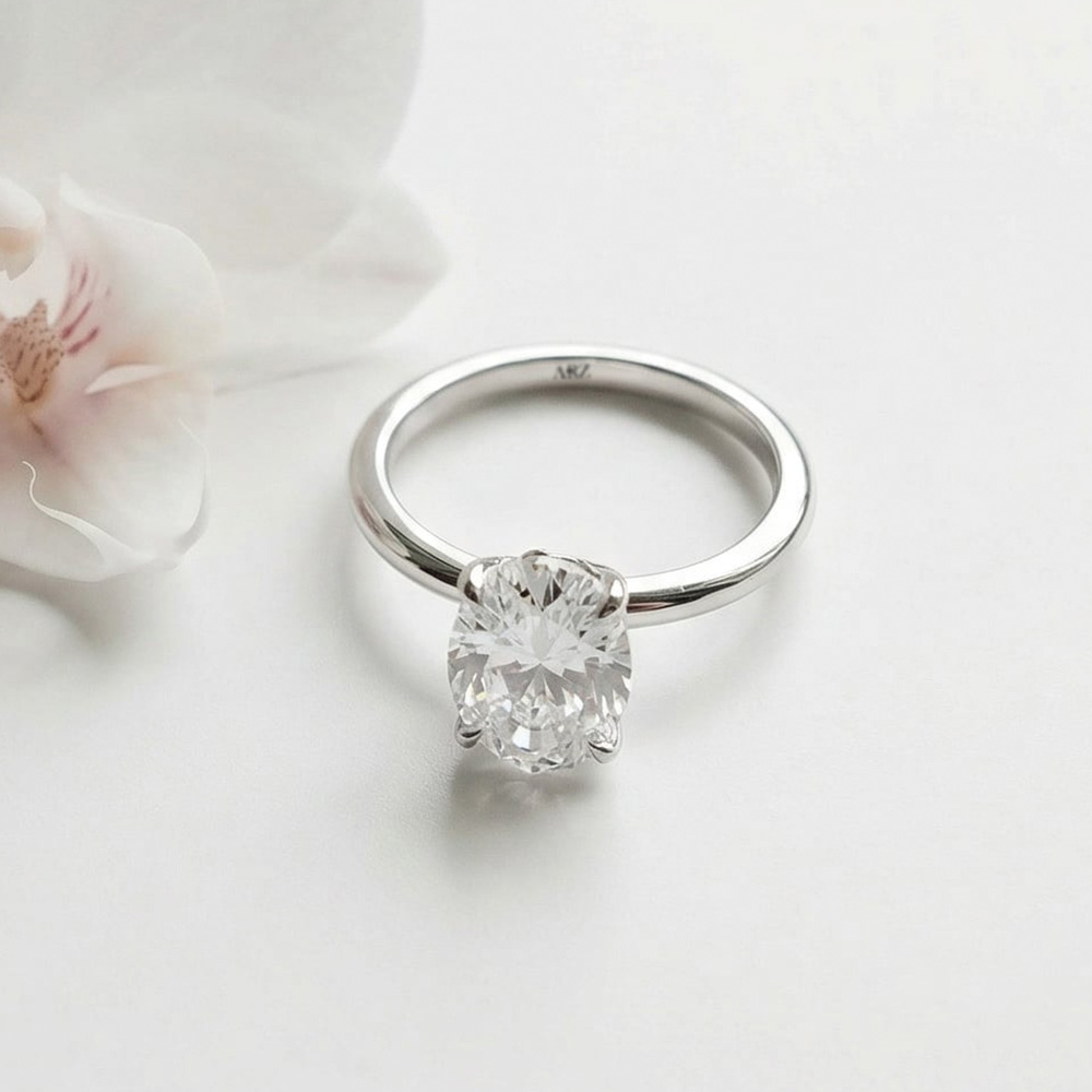 1.50 KARAT D Renk Vs2 Berraklık Oval Tektaş Yüzük  - ARZ3421