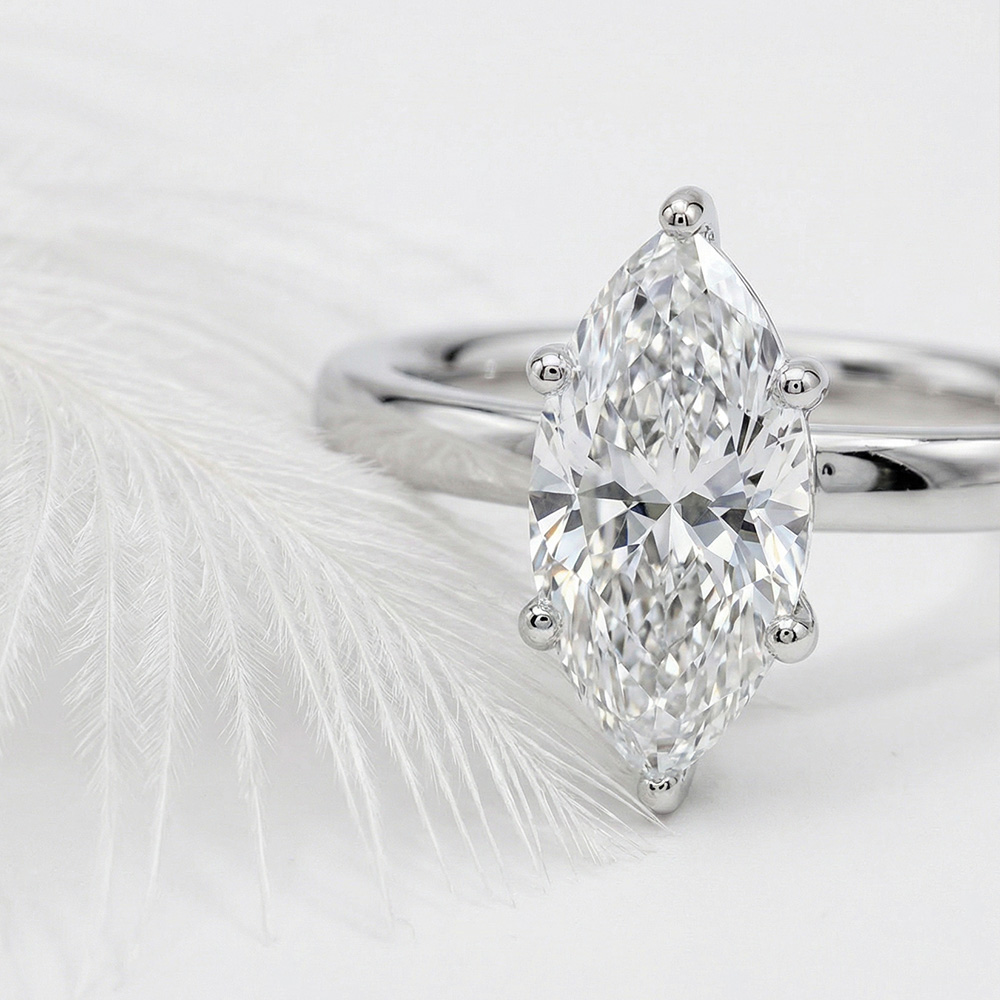 1.50 Karat E Renk Vs Berraklık Markiz Pırlanta Tektaş Yüzük   - ARZ3406