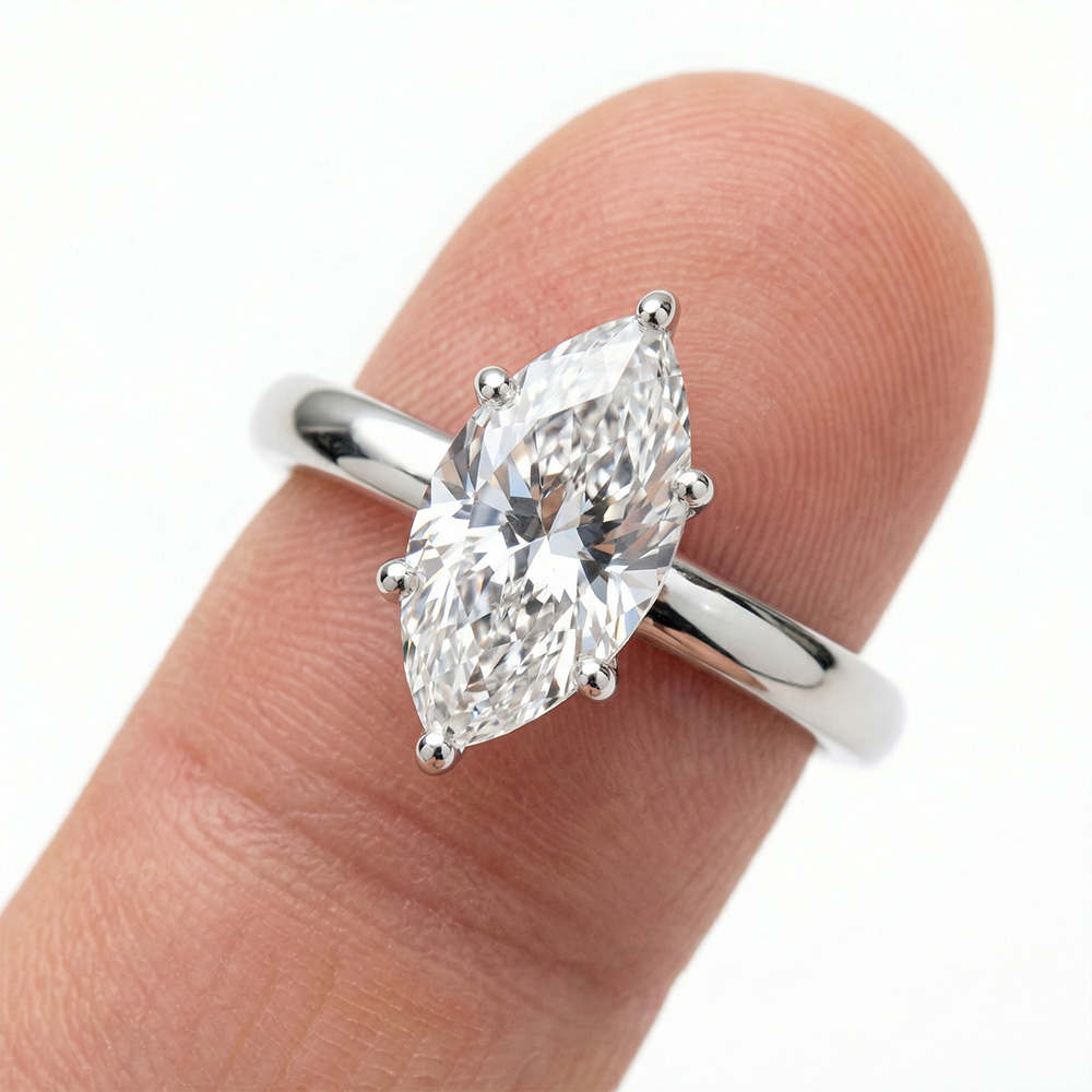 1.50 Karat E Renk Vs Berraklık Markiz Pırlanta Tektaş Yüzük   - ARZ3406