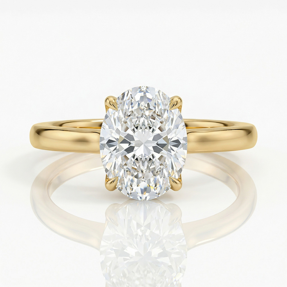 2.06 Karat D Color Vs1 Berraklık Oval Lab Grown Pırlanta Yüzük - ARZ3410