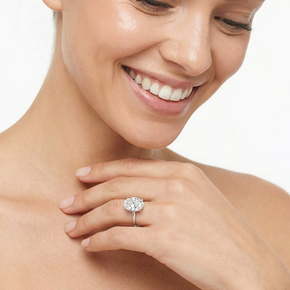 2.50 KARAT E Renk Vs2 Berraklık Oval Pırlanta Tektaş Yüzük  - ARZ3424