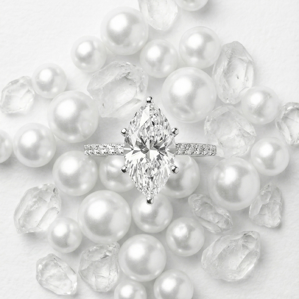 3.04 E Color Vs1 Markiz Lab Grown Pırlanta Yüzük - ARZ3407