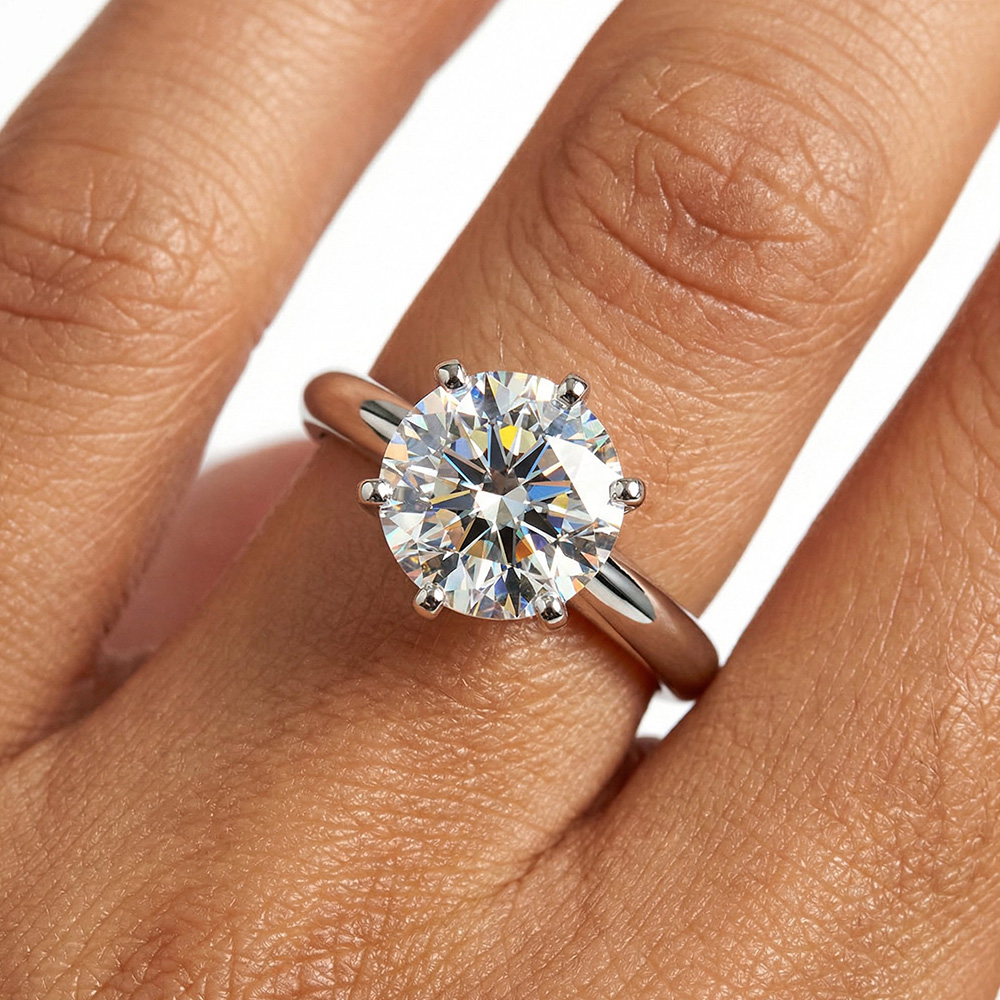 3.52 Karat D Renk Vs2 Berraklık Pırlanta Tektaş Yüzük   - ARZ3415