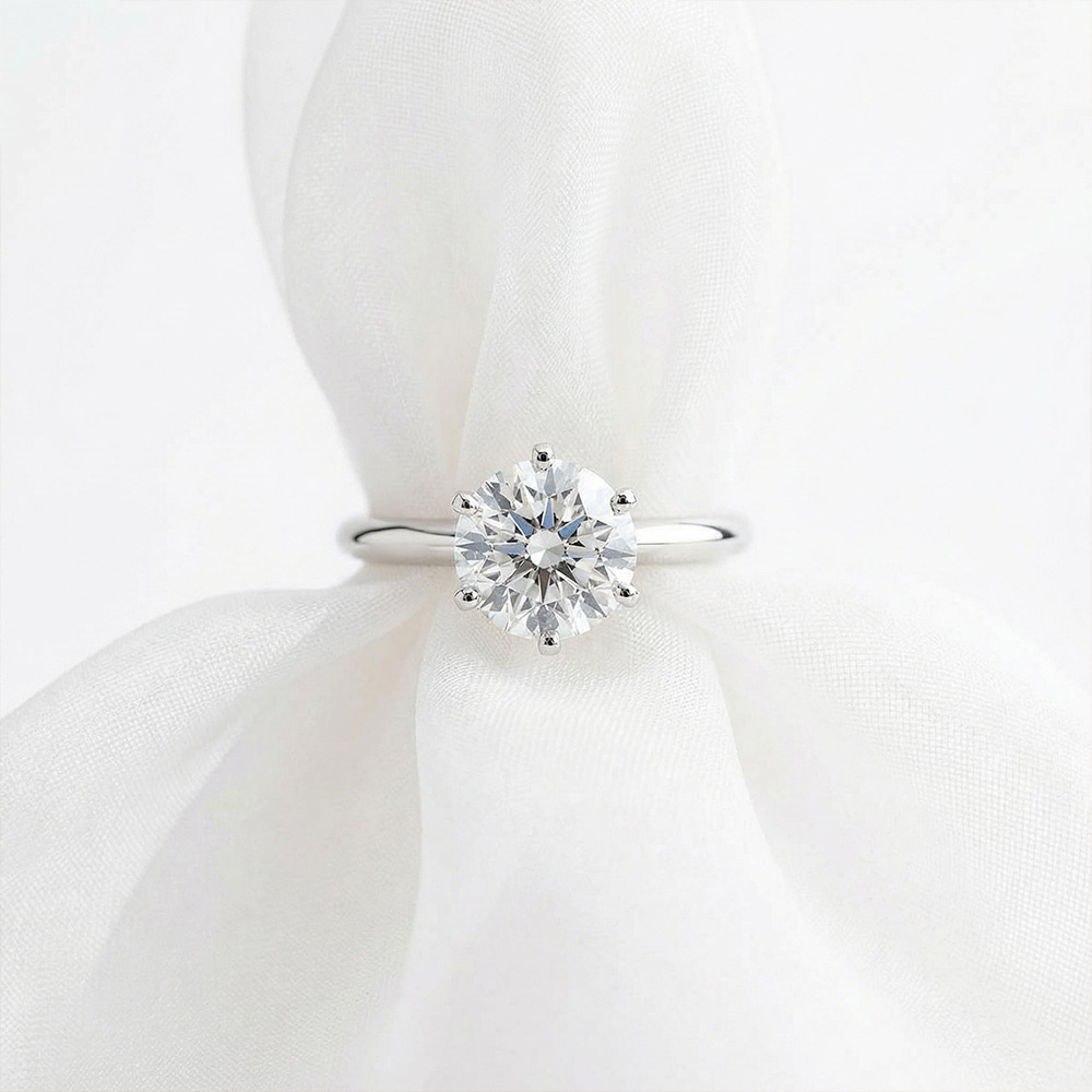 3.52 Karat D Renk Vs2 Berraklık Pırlanta Tektaş Yüzük   - ARZ3415