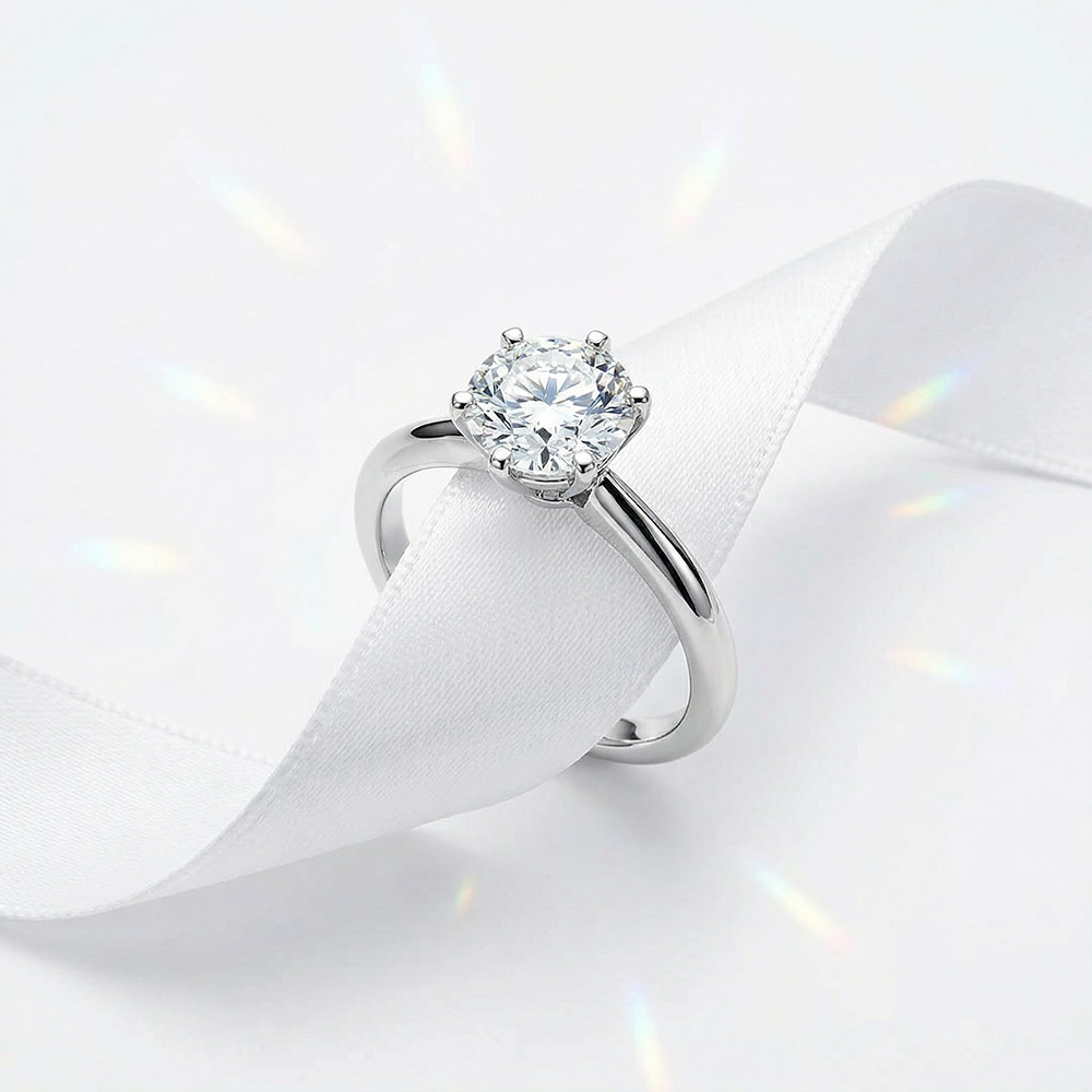 3.52 Karat D Renk Vs2 Berraklık Pırlanta Tektaş Yüzük   - ARZ3415