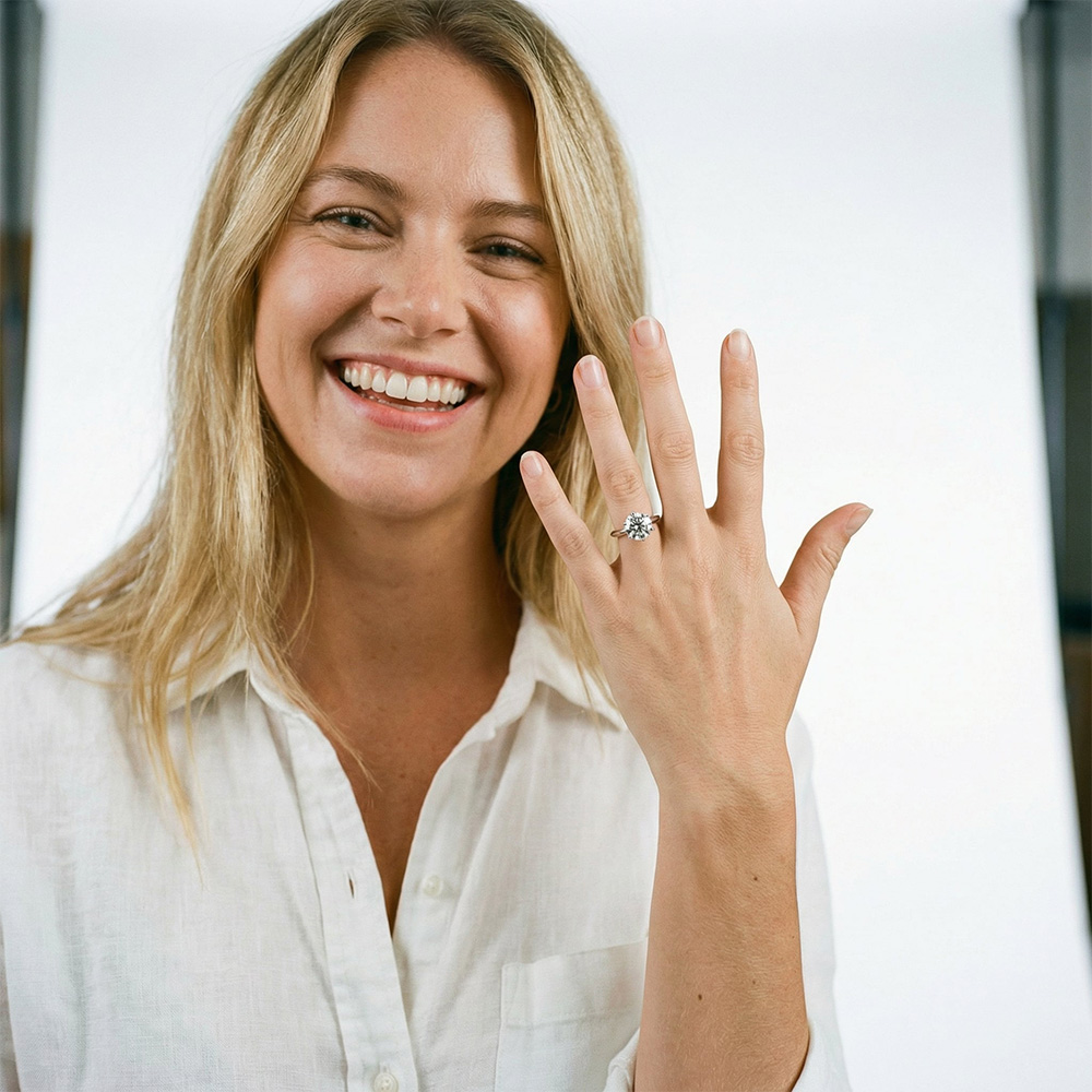 3.52 Karat D Renk Vs2 Berraklık Pırlanta Tektaş Yüzük   - ARZ3415