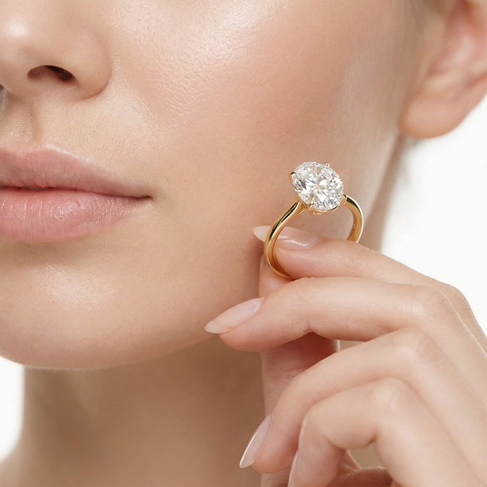 Tektaş Pırlanta Yüzük 4.03 KARAT OVAL GOLD TEKTAŞ YÜZÜK - ARZ3428