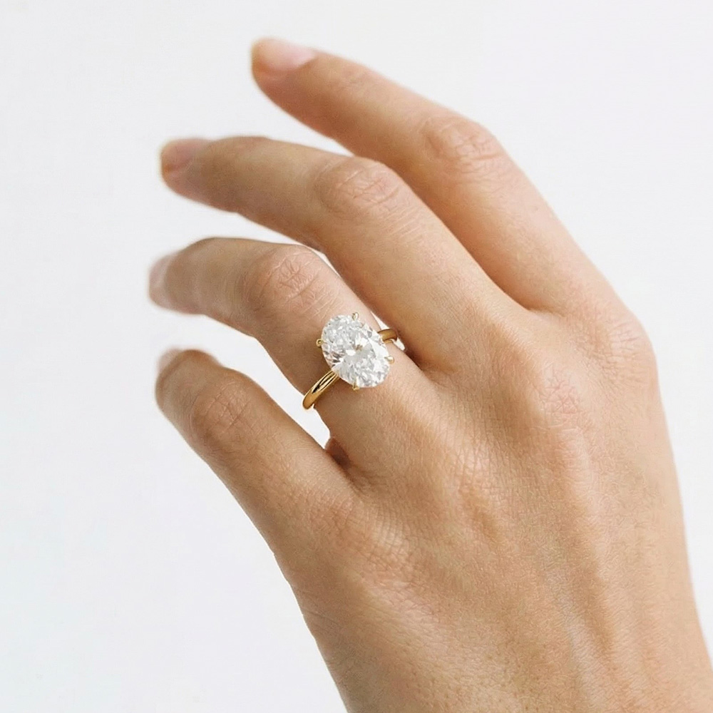 Tektaş Pırlanta Yüzük 4.03 KARAT OVAL GOLD TEKTAŞ YÜZÜK - ARZ3428